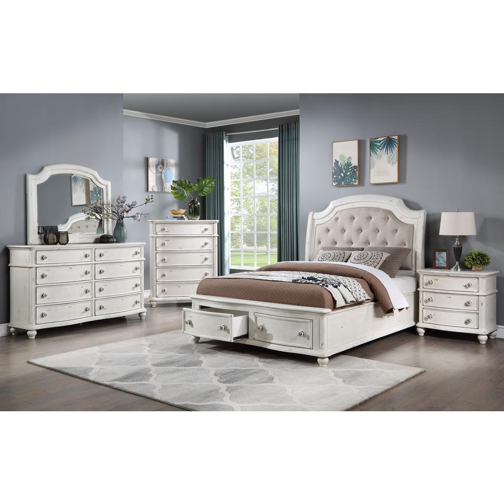 Jaqueline Nightstand in Antique White Finish. Picture 5