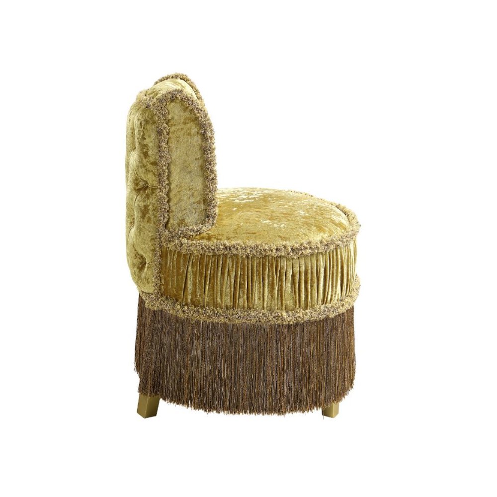 Bernadette Vanity Stool Gold Velvet. Picture 4