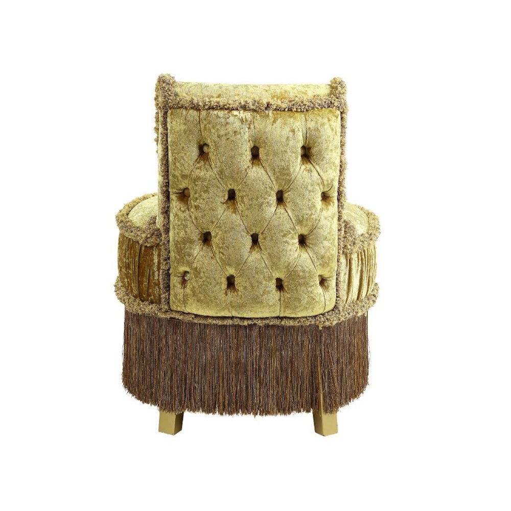Bernadette Vanity Stool Gold Velvet. Picture 5