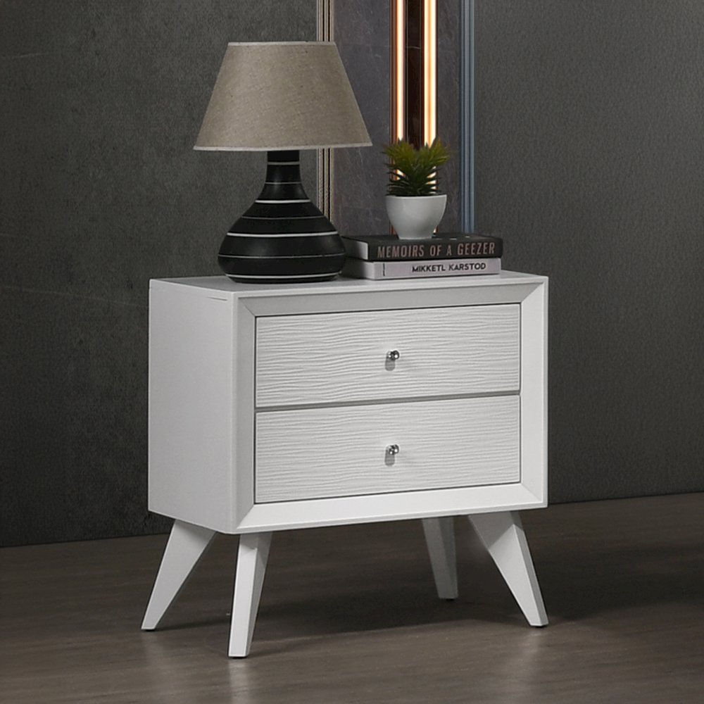 Cerys Nightstand White Finish. Picture 1