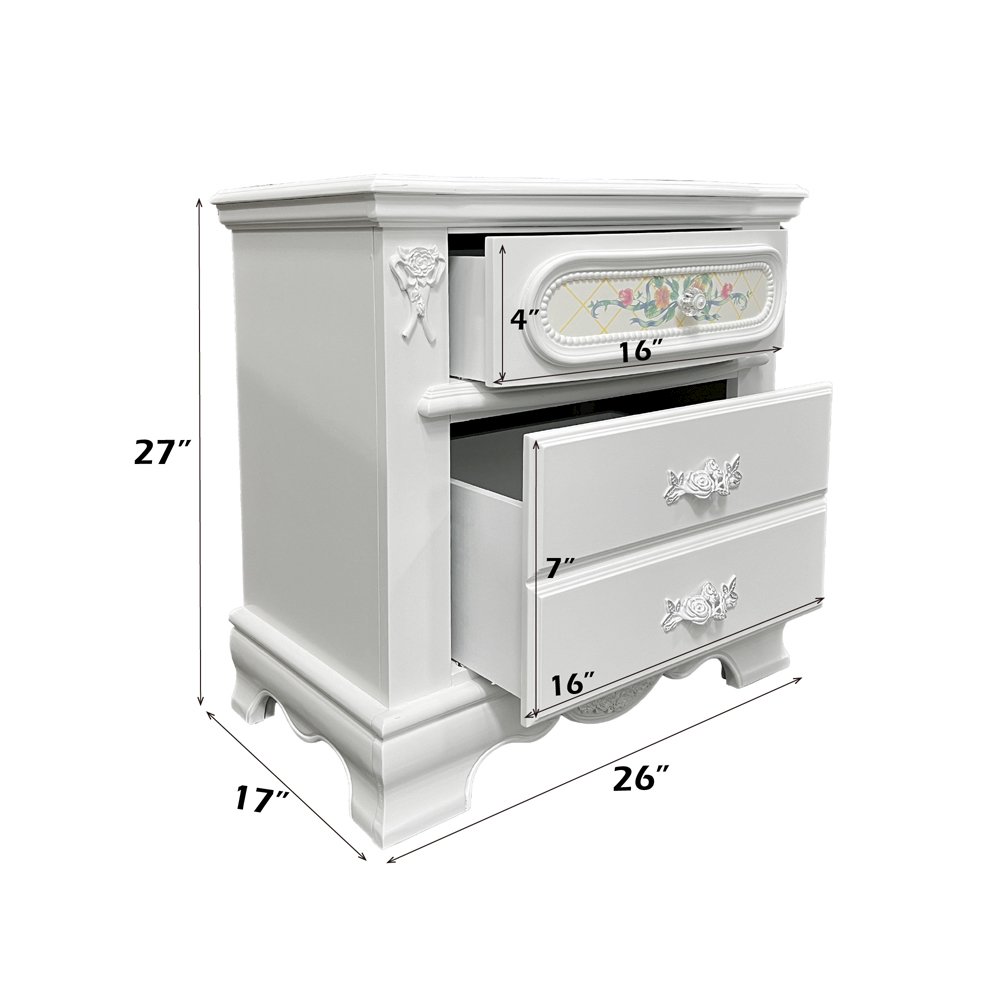 Flora Nightstand White. Picture 8