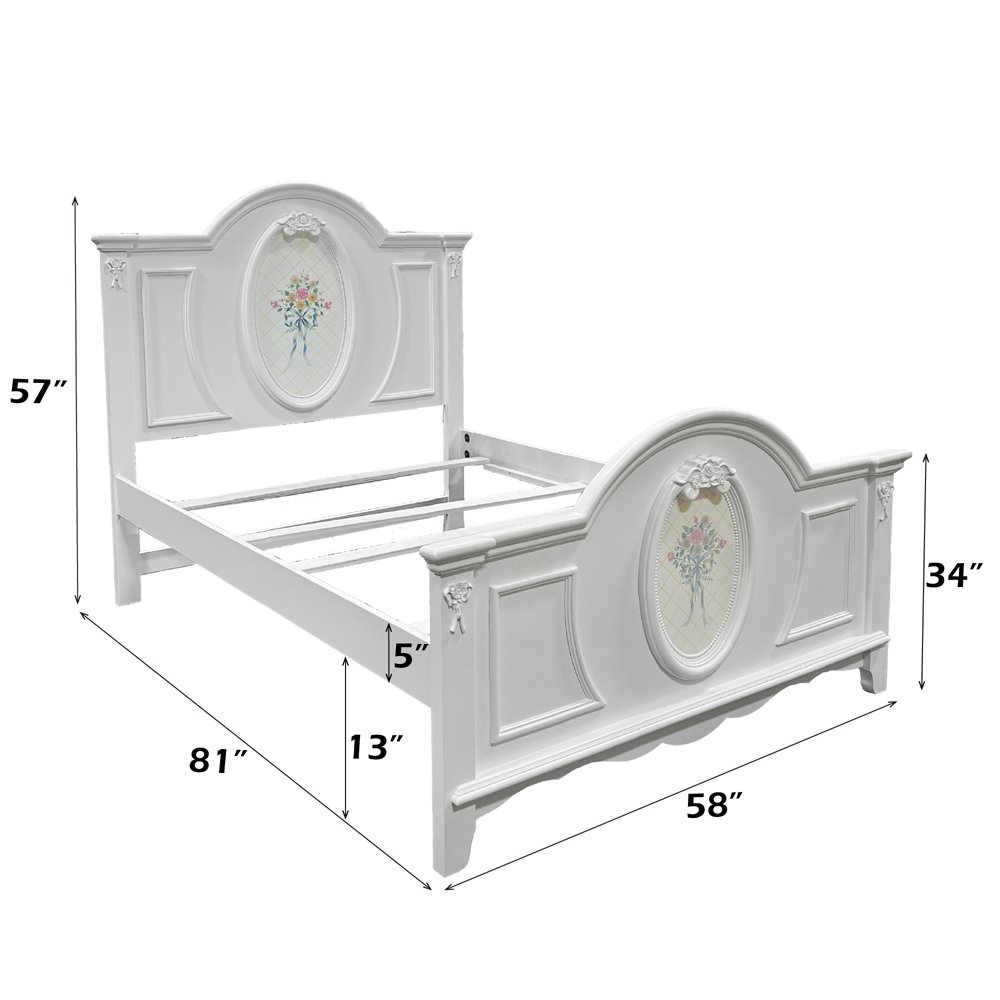 Flora Full Bed White. Picture 8