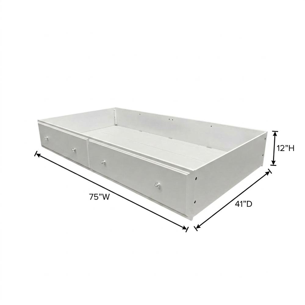 Wood Composite Twin Trundle Bed Frame, Transitional Daybed with Trundle for Kids. Picture 5