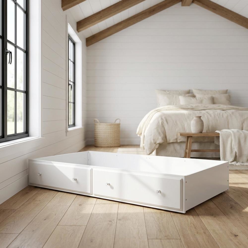 Wood Composite Twin Trundle Bed Frame, Transitional Daybed with Trundle for Kids. Picture 2
