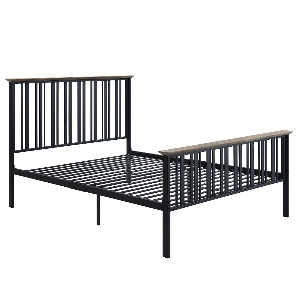 Zudora Full Bed Antique Oak & Black. Picture 2