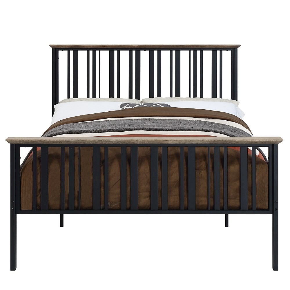 Zudora Full Bed Antique Oak & Black. Picture 3