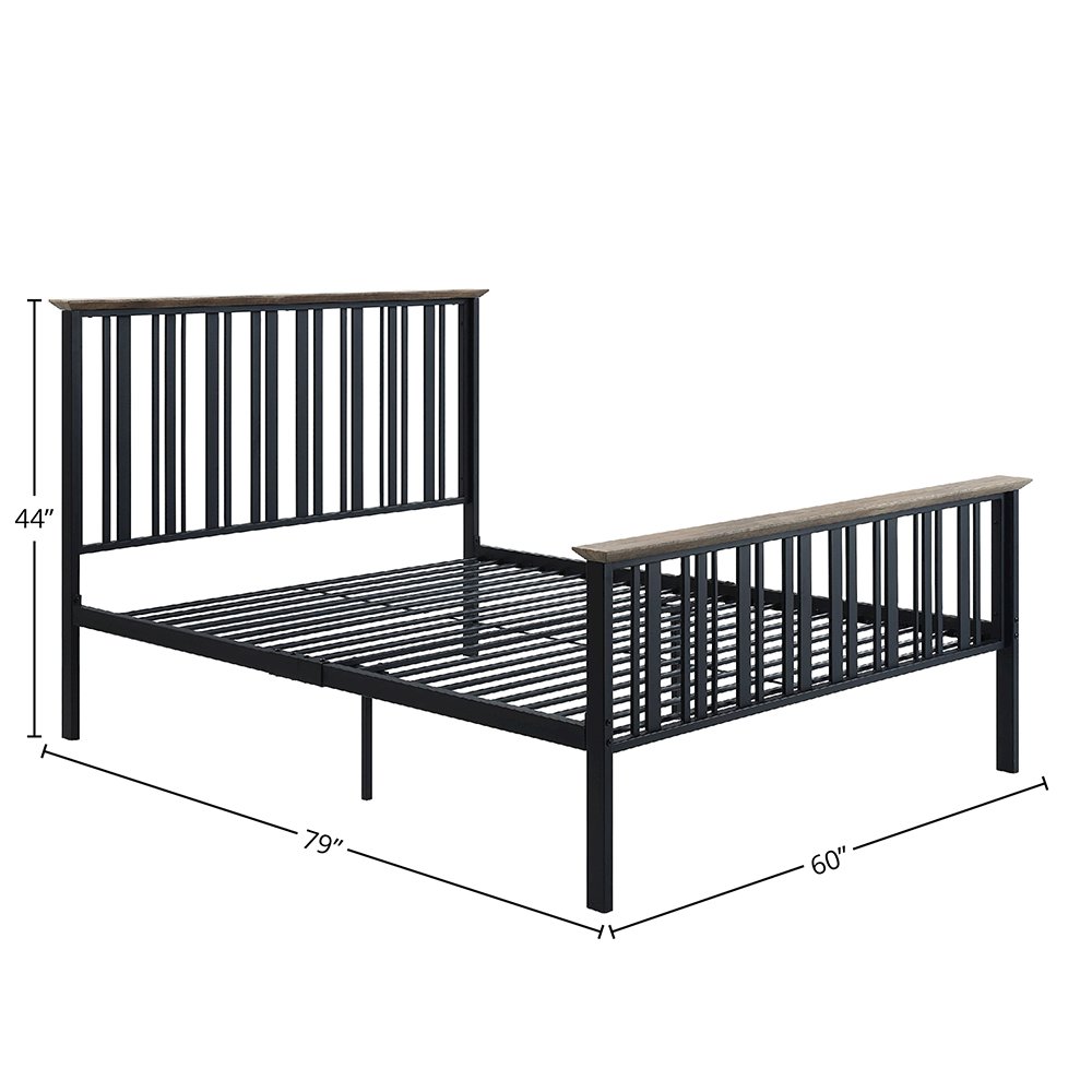 Zudora Full Bed Antique Oak & Black. Picture 4