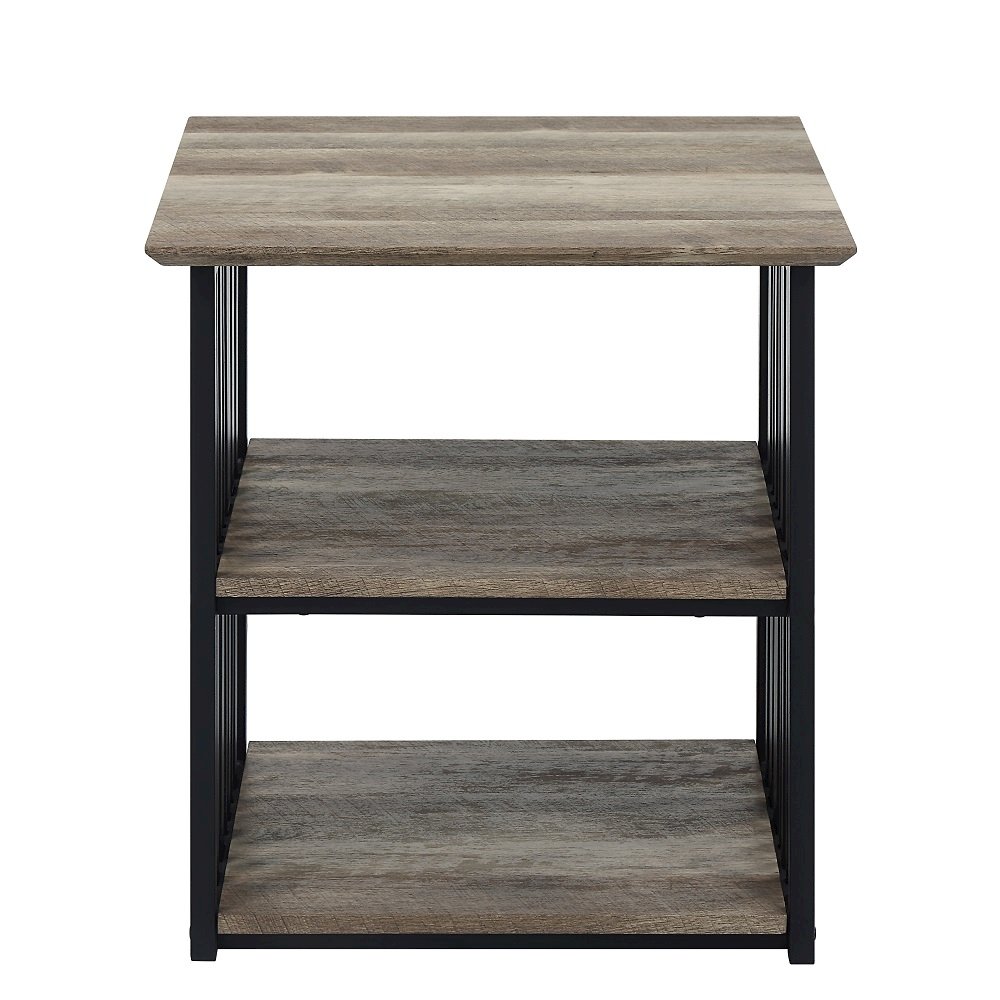 Zudora Nightstand Antique Oak & Black. Picture 3