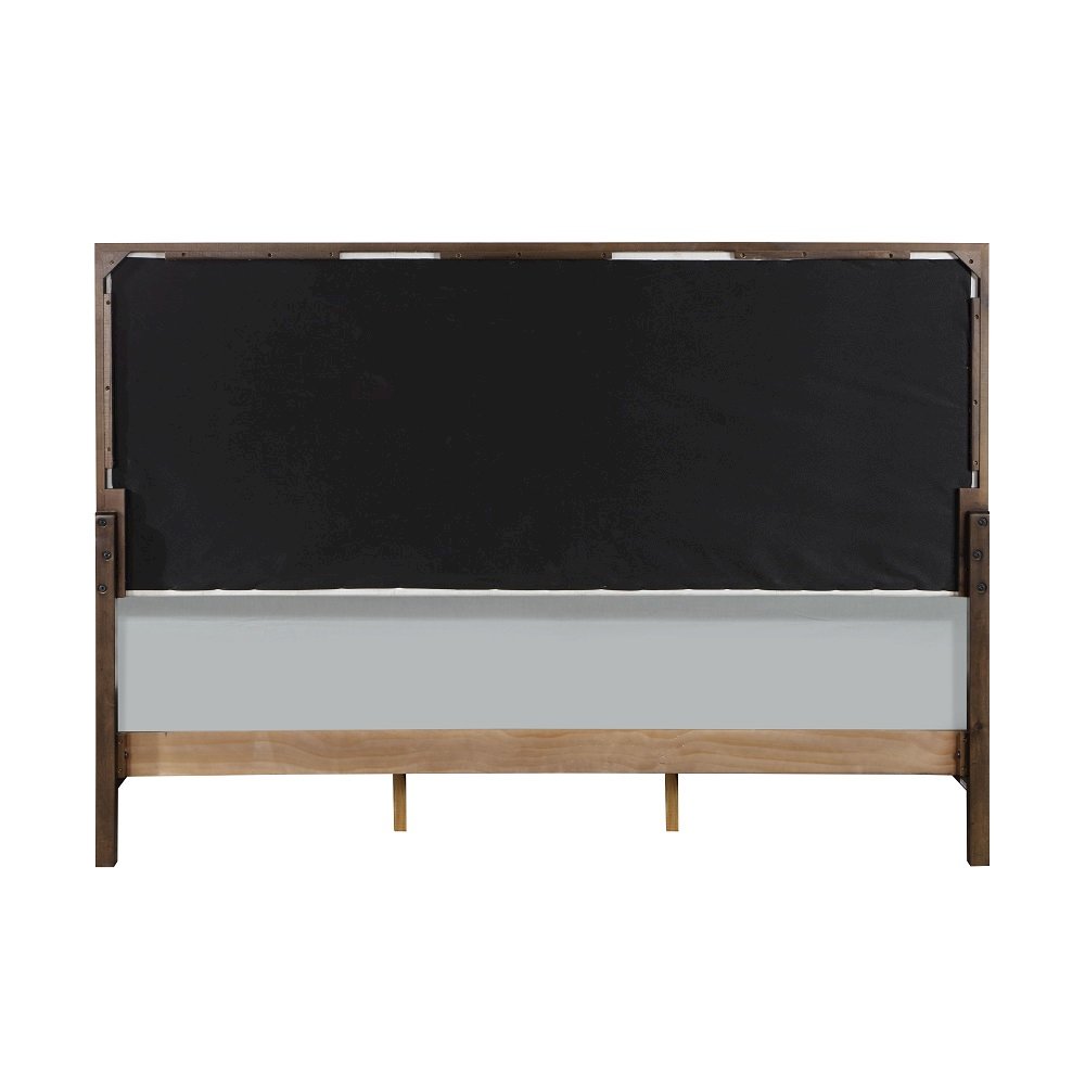 Carena Eastern King Bed Light Gray Fabric, White & Walnut. Picture 5