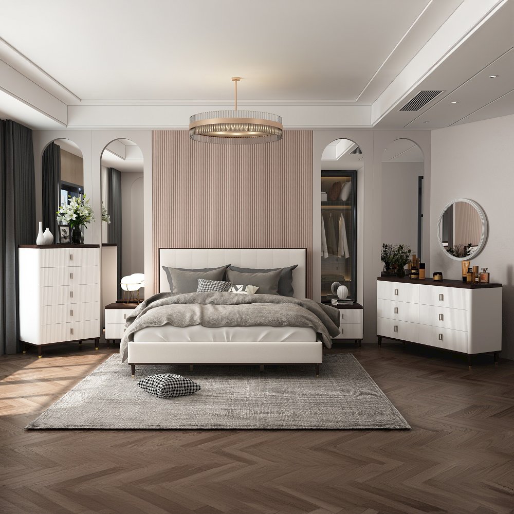 Carena Chest White & Walnut. Picture 5