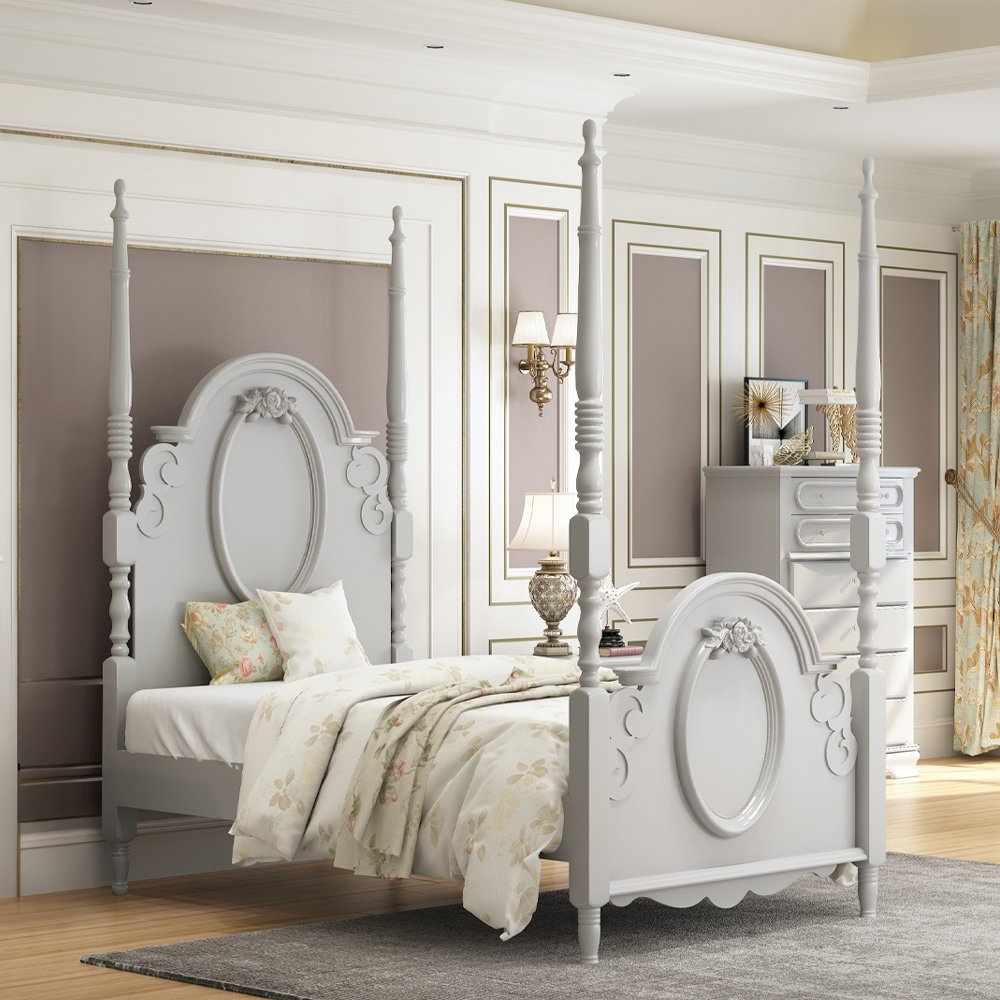 Flora Full Bed (Poster) Gray. Picture 1