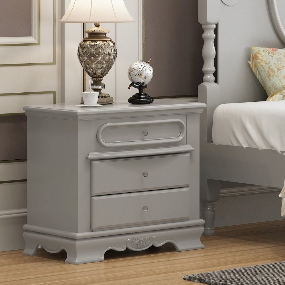 Flora Nightstand Gray. Picture 1