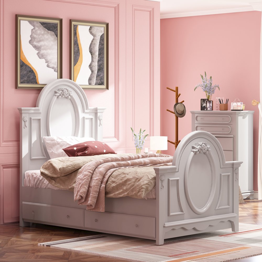 Flora Full Bed Gray. Picture 1