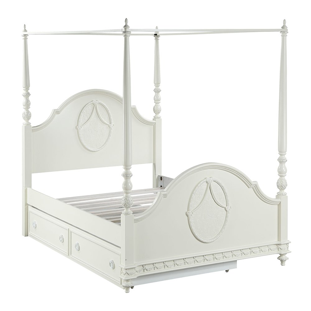 Dorothy Full Bed (Wooden Poster) Ivory. Picture 3