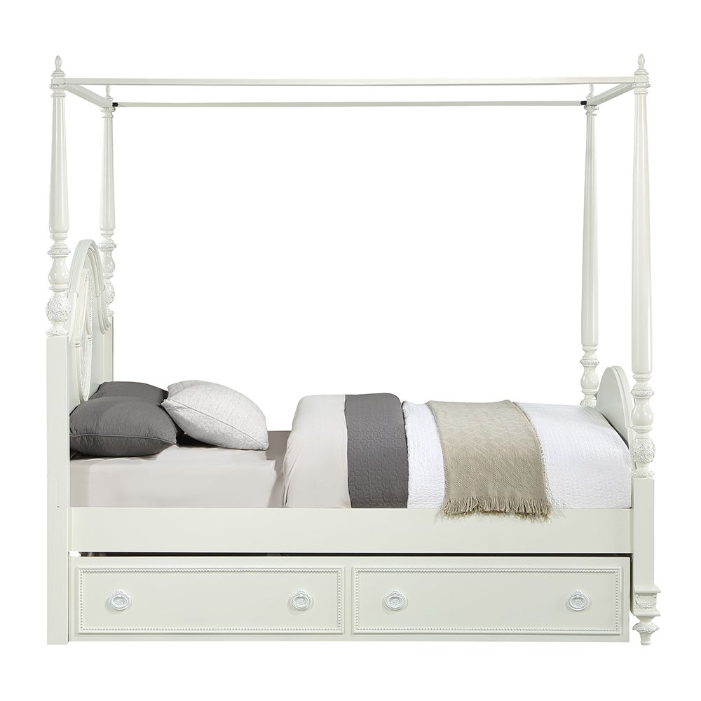 Dorothy Full Bed (Wooden Poster) Ivory. Picture 5