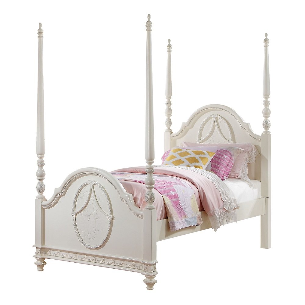 Dorothy Twin Bed (Wooden Poster) Ivory. Picture 2