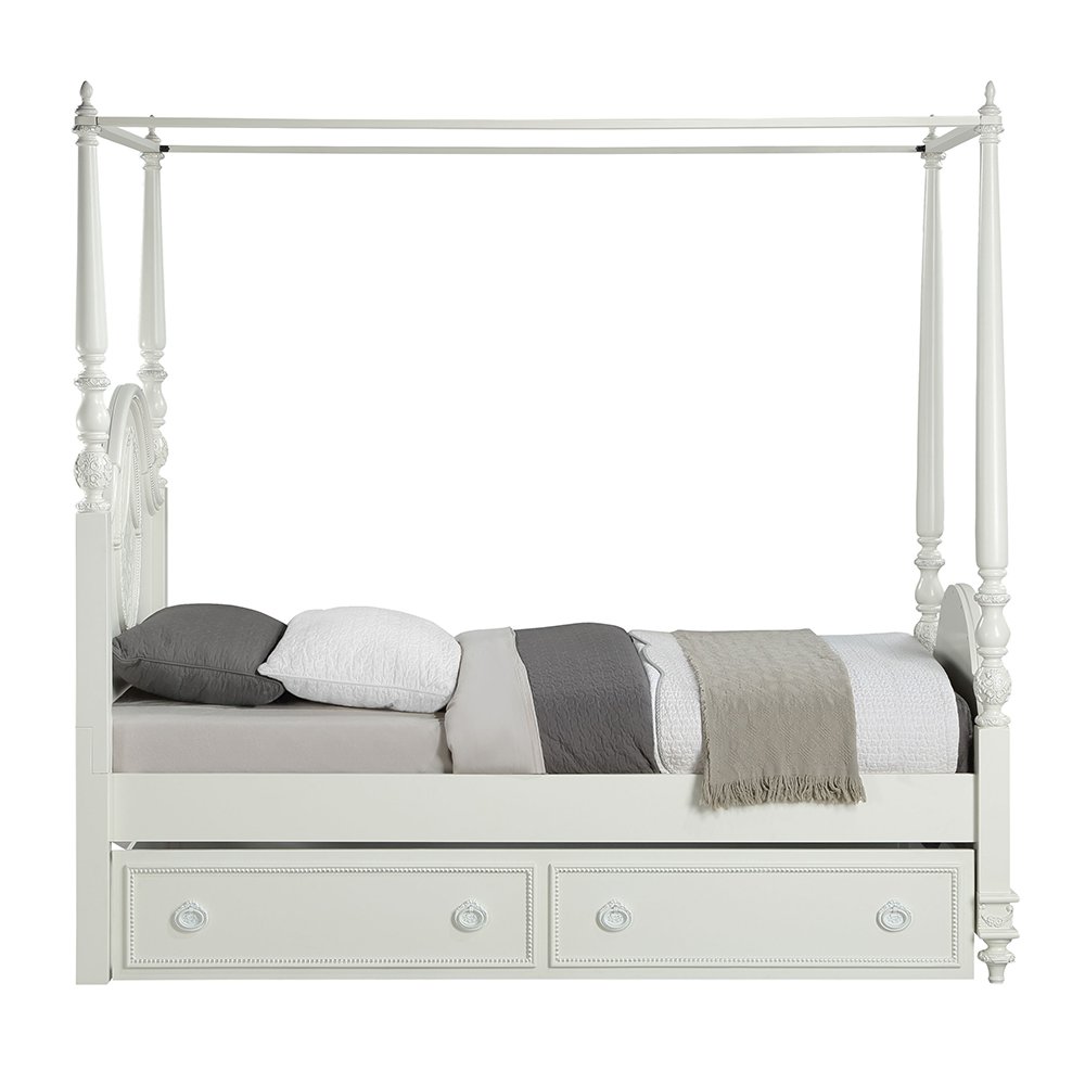 Dorothy Twin Bed (Wooden Poster) Ivory. Picture 5
