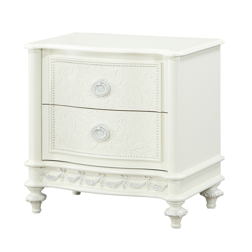 Dorothy Nightstand w/2 Drawers Ivory. Picture 2