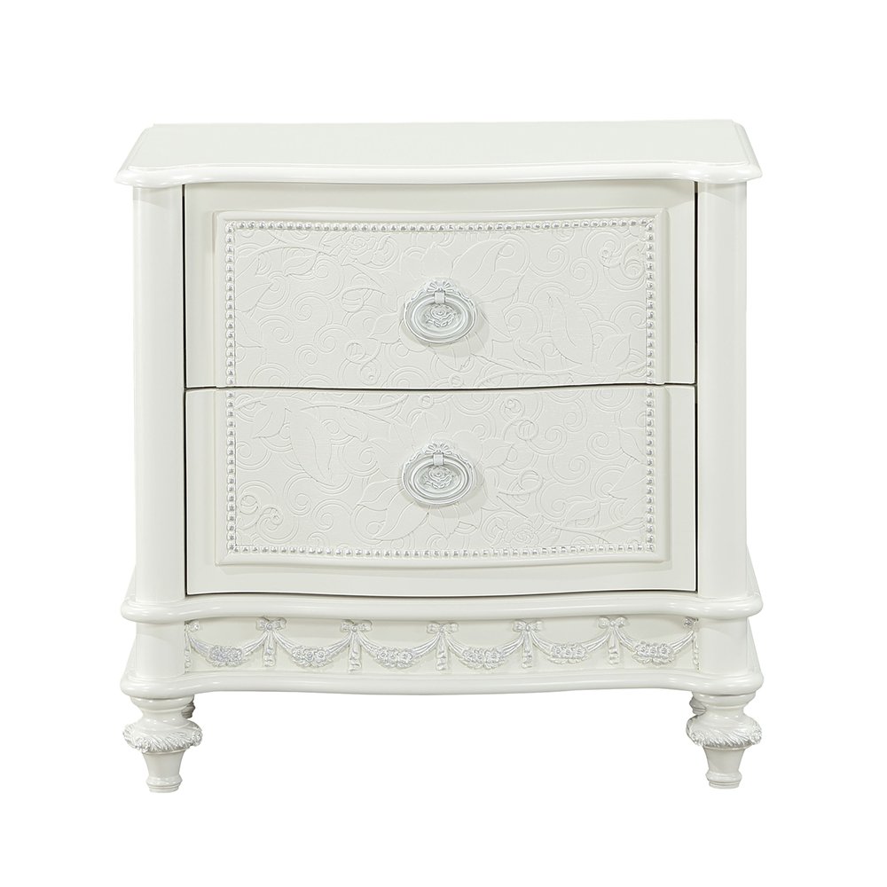 Dorothy Nightstand w/2 Drawers Ivory. Picture 3