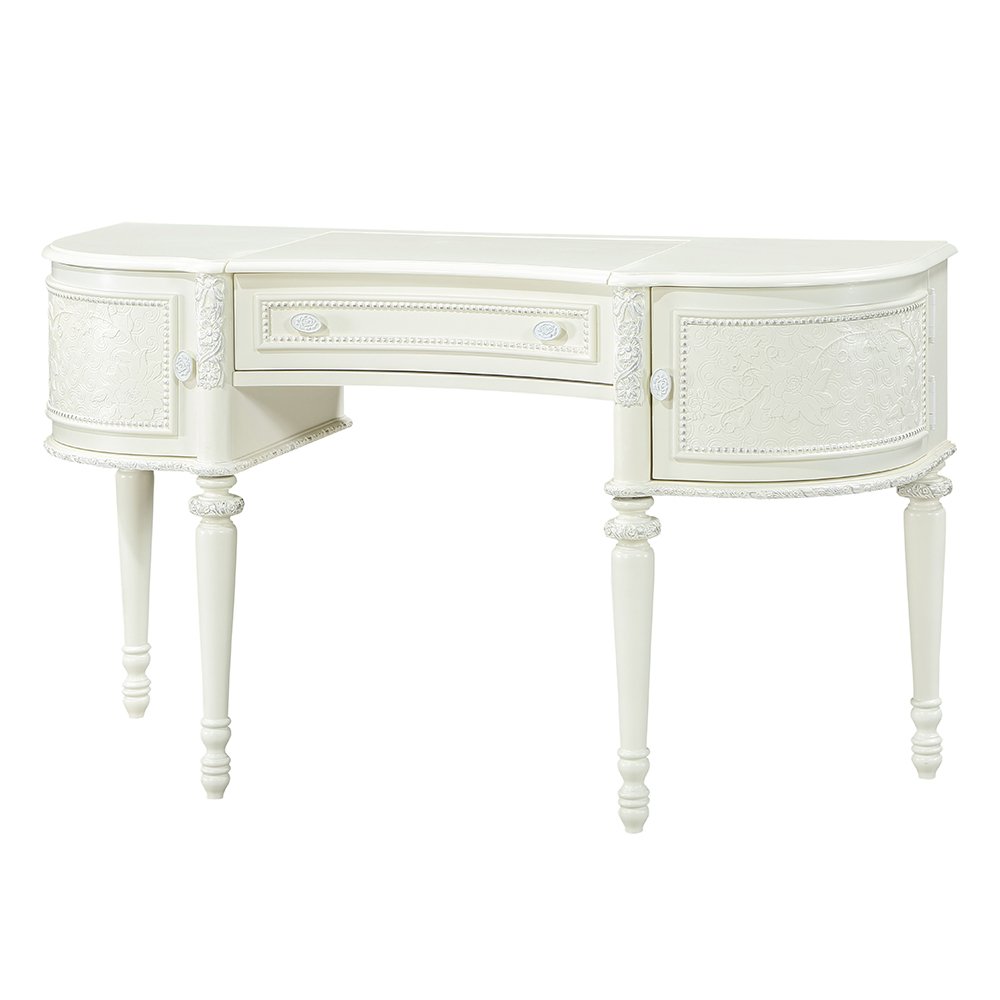 Dorothy Vanity Desk w/Mirror Ivory. Picture 2