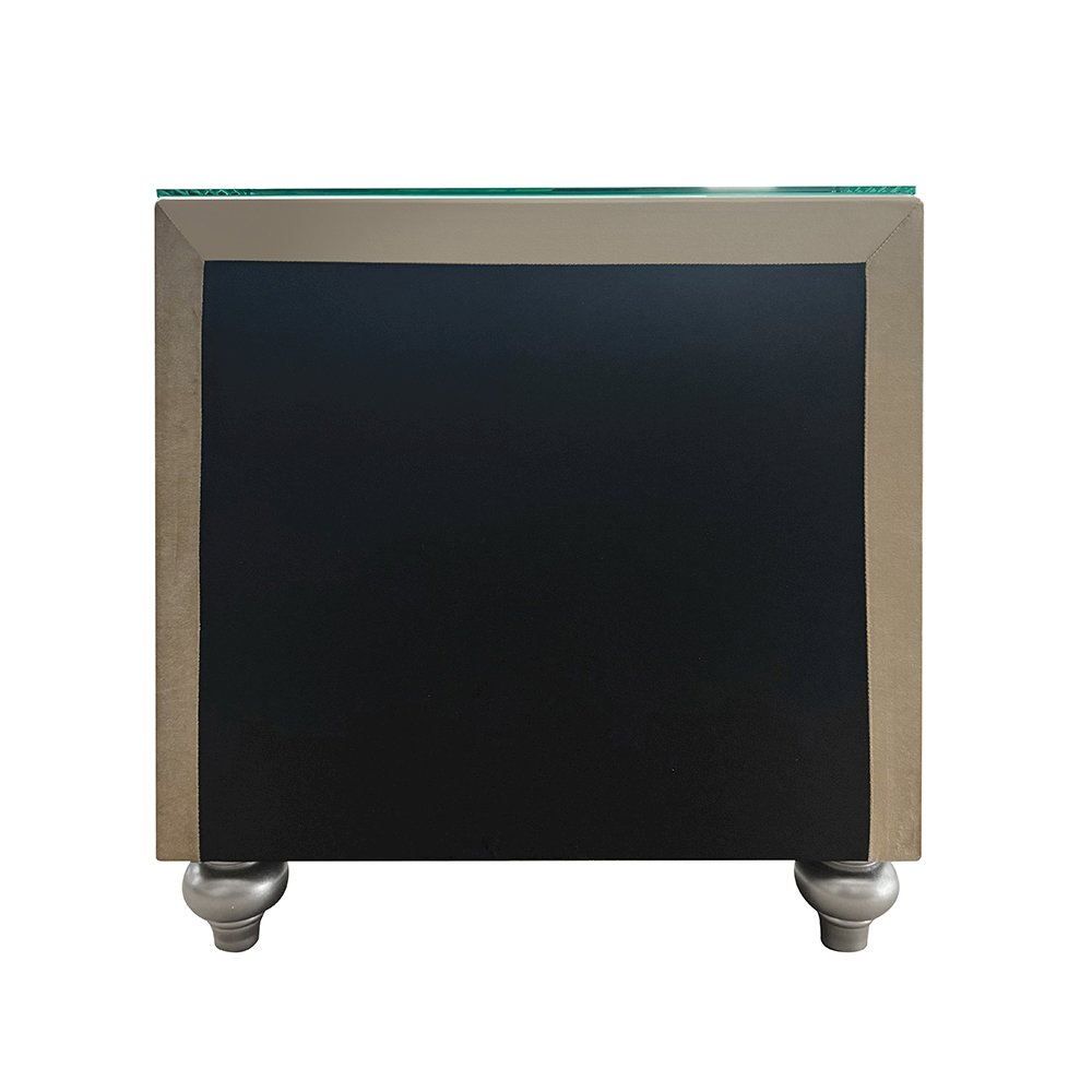 Lucienne Nightstand Beige Velvet. Picture 4
