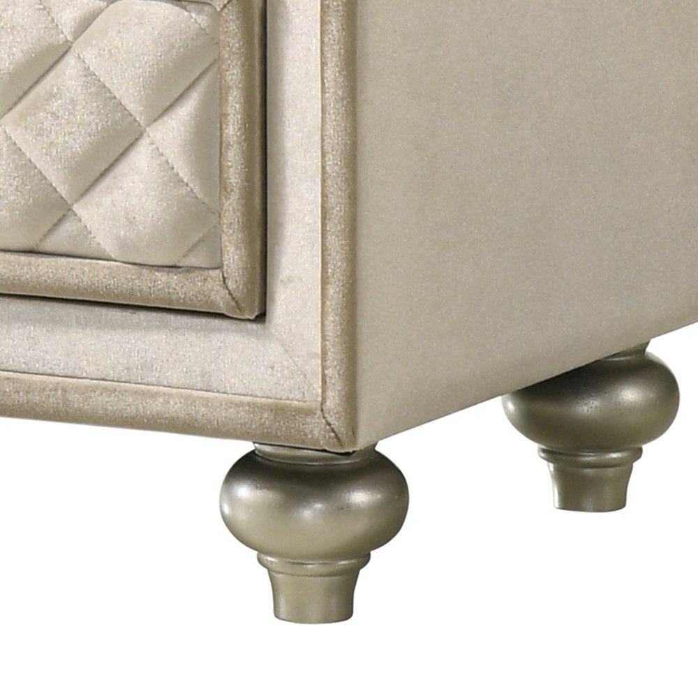 Lucienne Nightstand Beige Velvet. Picture 10