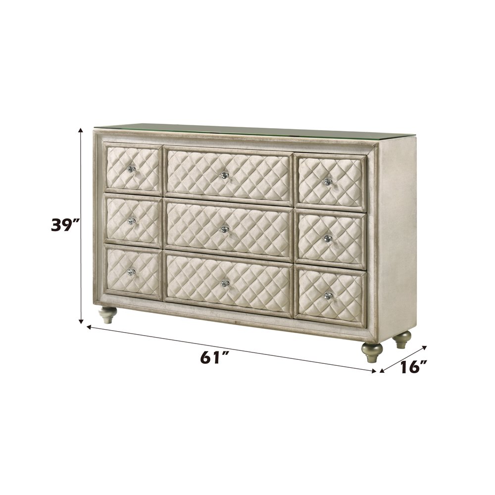 Lucienne Dresser Beige Velvet. Picture 5