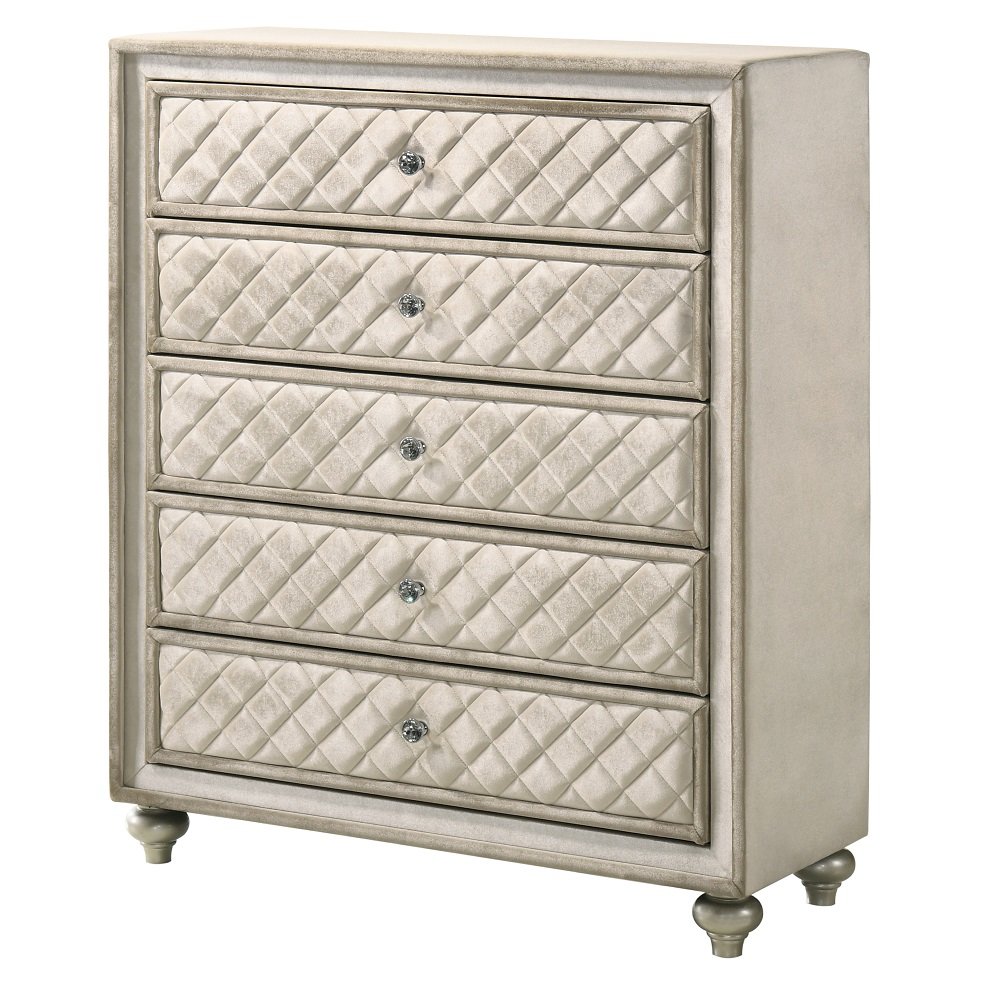 Lucienne Chest Beige Velvet. Picture 2