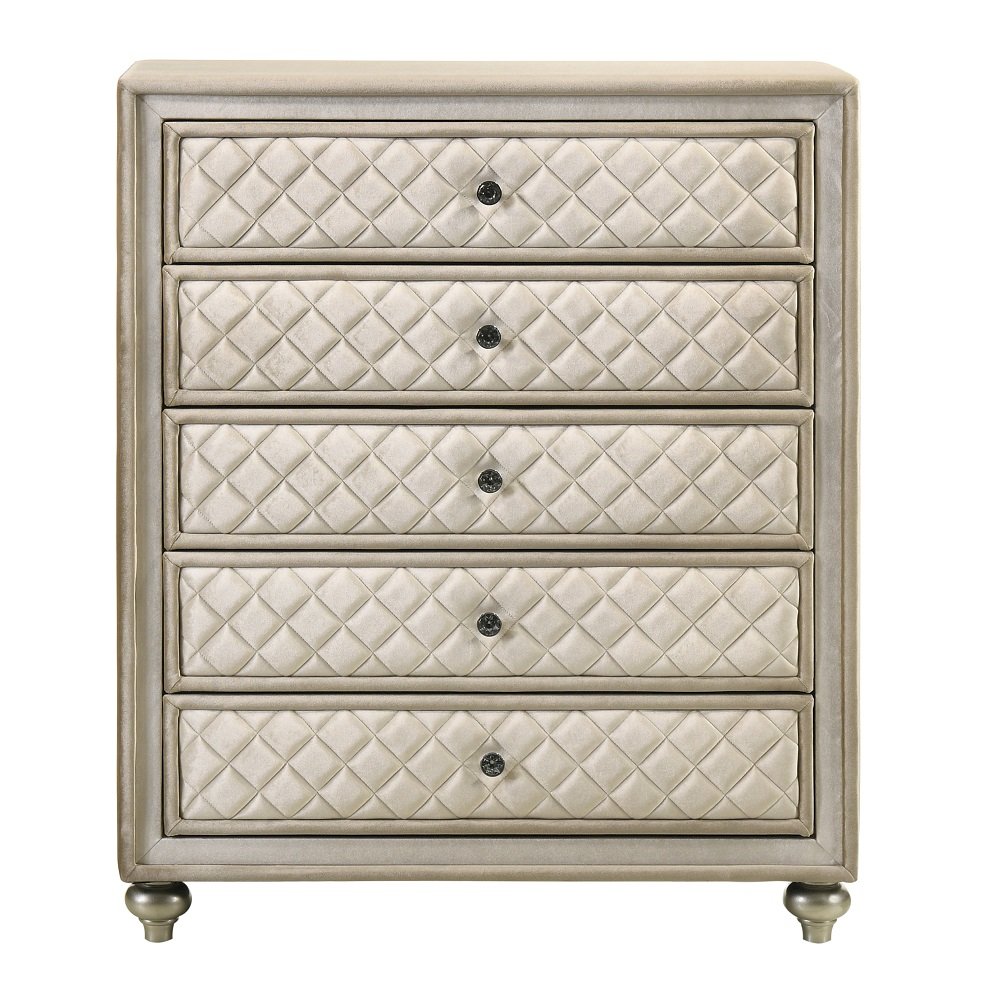 Lucienne Chest Beige Velvet. Picture 3