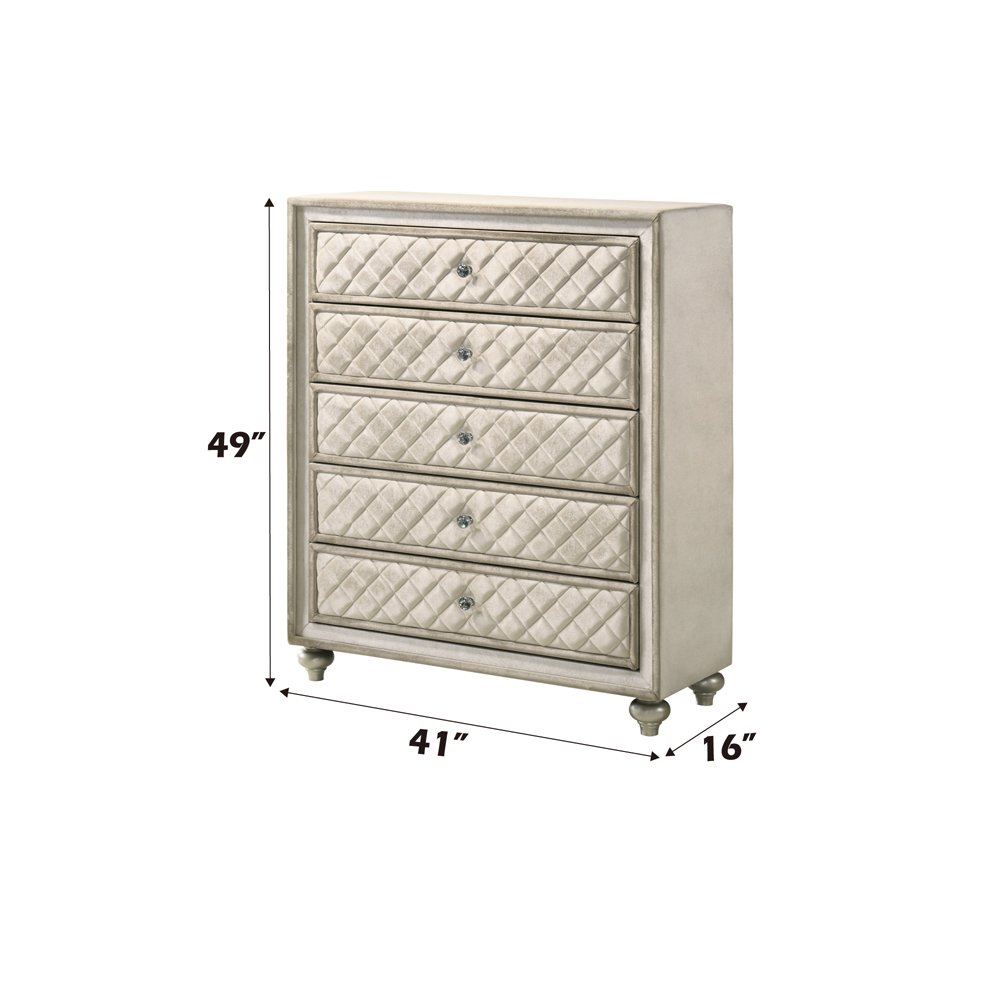 Lucienne Chest Beige Velvet. Picture 5