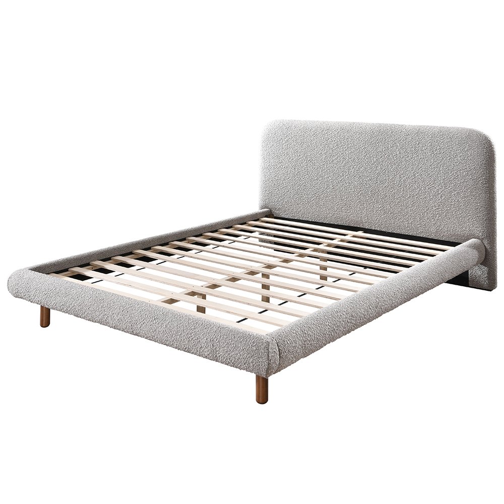Cleo Eastern King Bed Gray Boucle. Picture 2