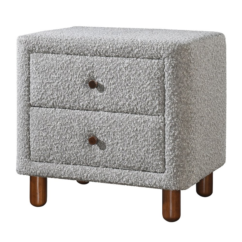 Cleo Nightstand Gray Boucle. Picture 2