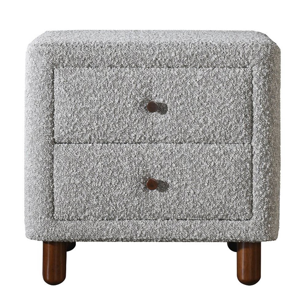Cleo Nightstand Gray Boucle. Picture 3