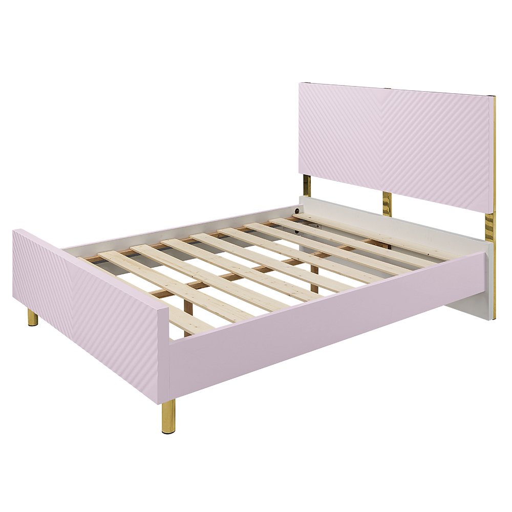 Gaines Full Bed Pink High Gloss. Picture 5