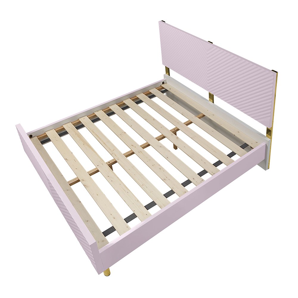 Gaines Full Bed Pink High Gloss. Picture 6