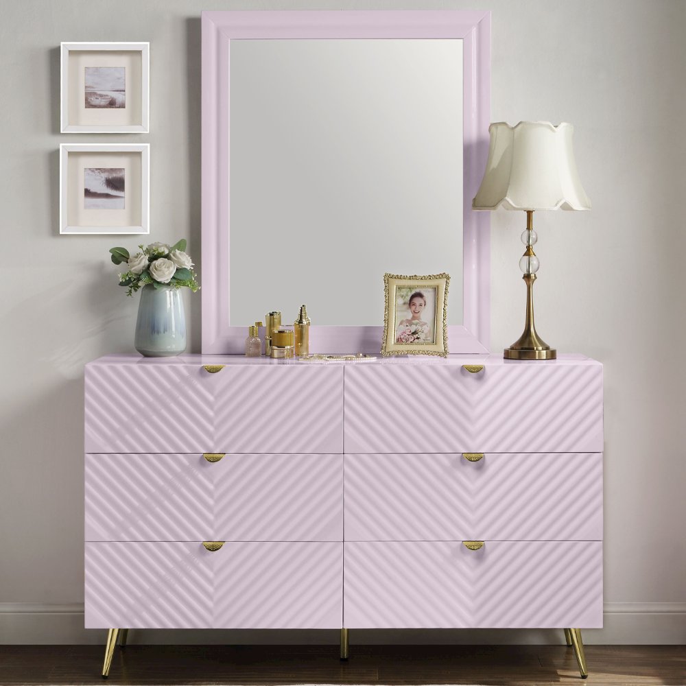 Gaines Mirror Pink High Gloss. Picture 7