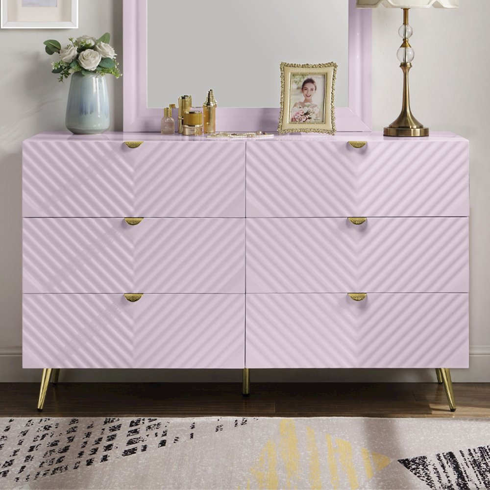 Gaines Dresser Pink High Gloss. Picture 1