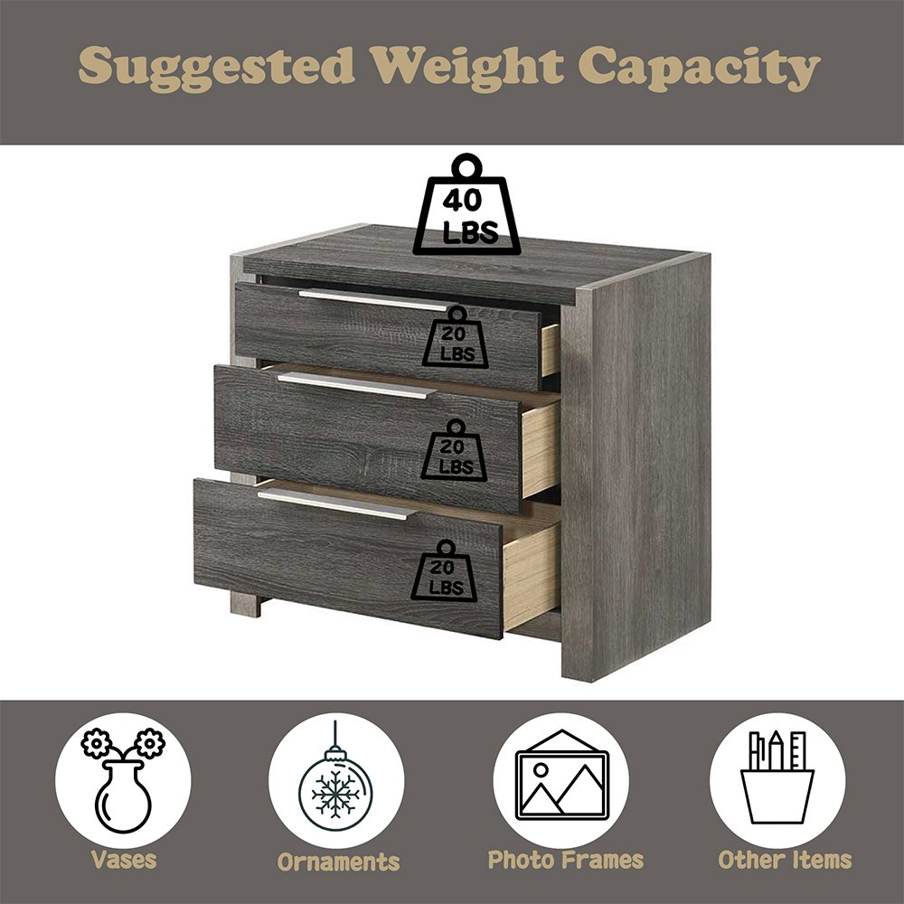 Jehoram Nightstand Gray. Picture 6