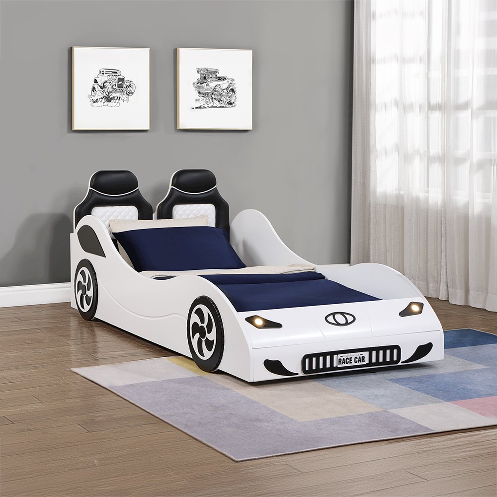 Colen Car Bed (Twin) White. Picture 1