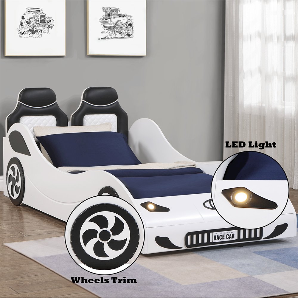 Colen Car Bed (Twin) White. Picture 7