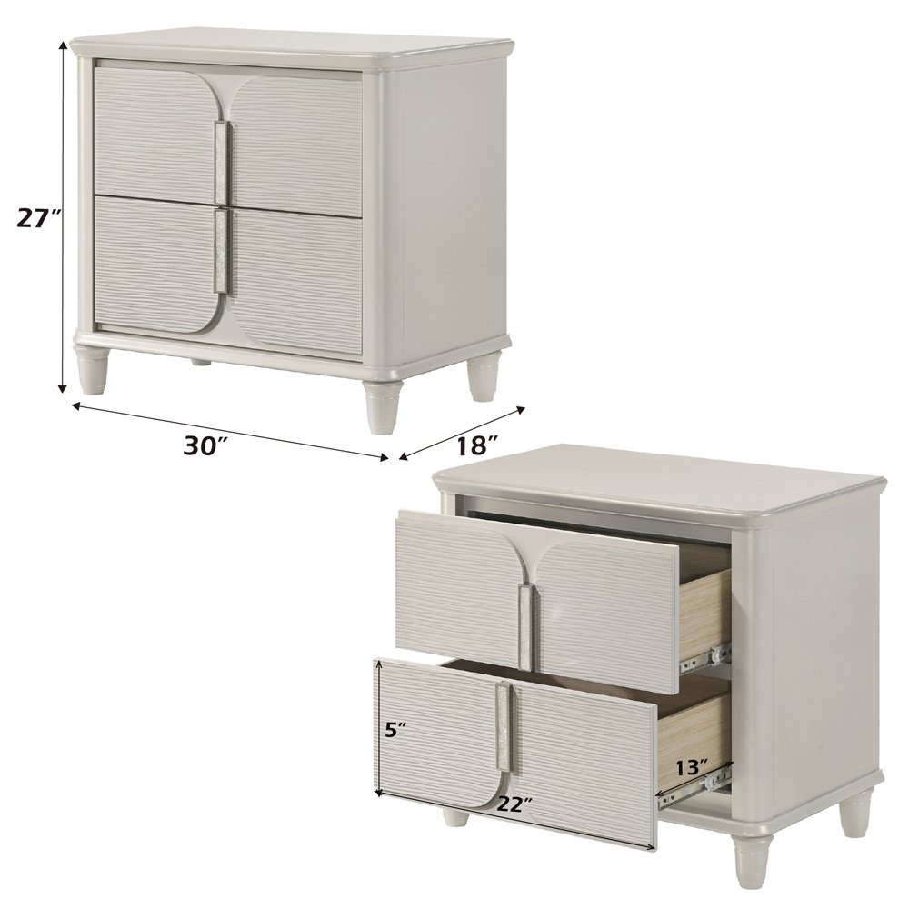 Laveda Nightstand Pearl White. Picture 7
