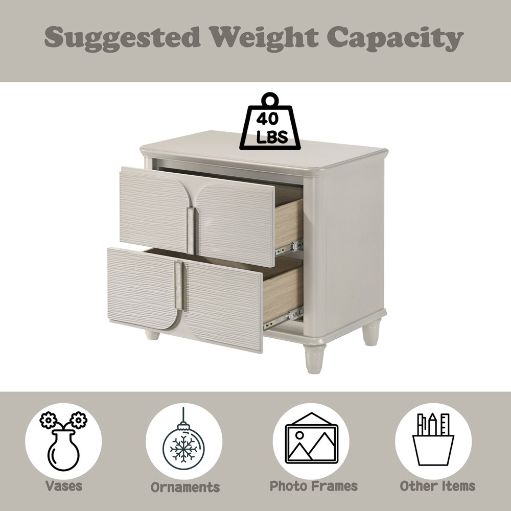 Laveda Nightstand Pearl White. Picture 8