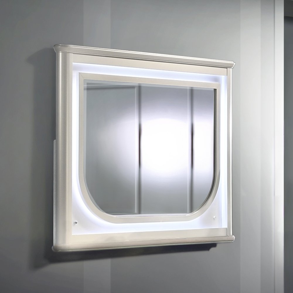 Laveda Mirror w/LED Pearl White. Picture 1