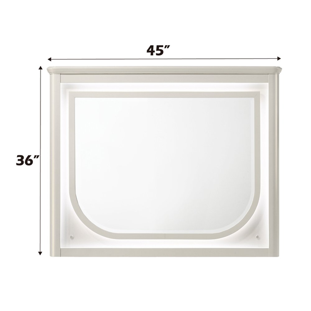 Laveda Mirror w/LED Pearl White. Picture 5
