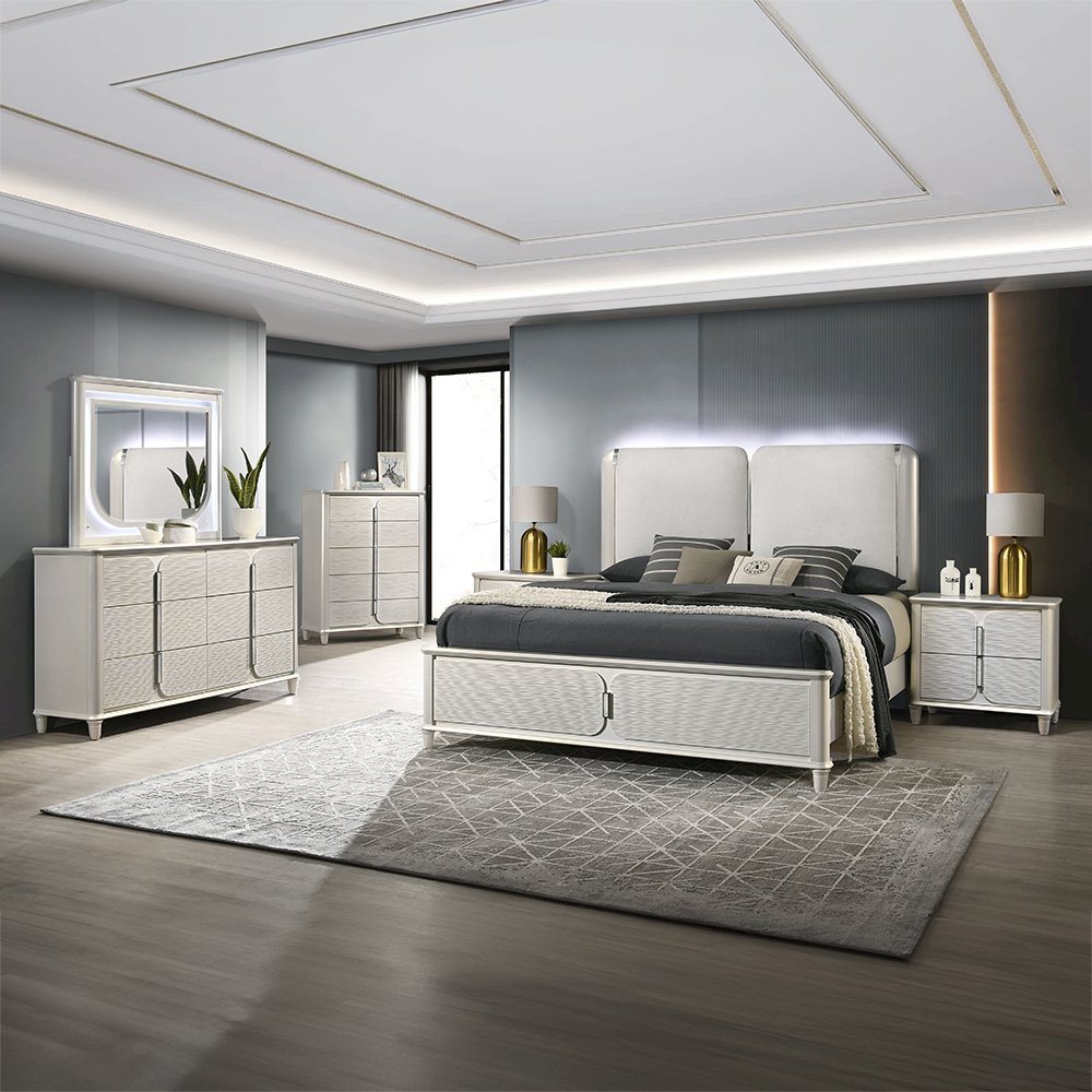 Laveda Mirror w/LED Pearl White. Picture 7