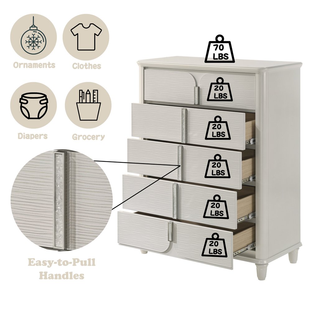 Laveda Chest Pearl White. Picture 7