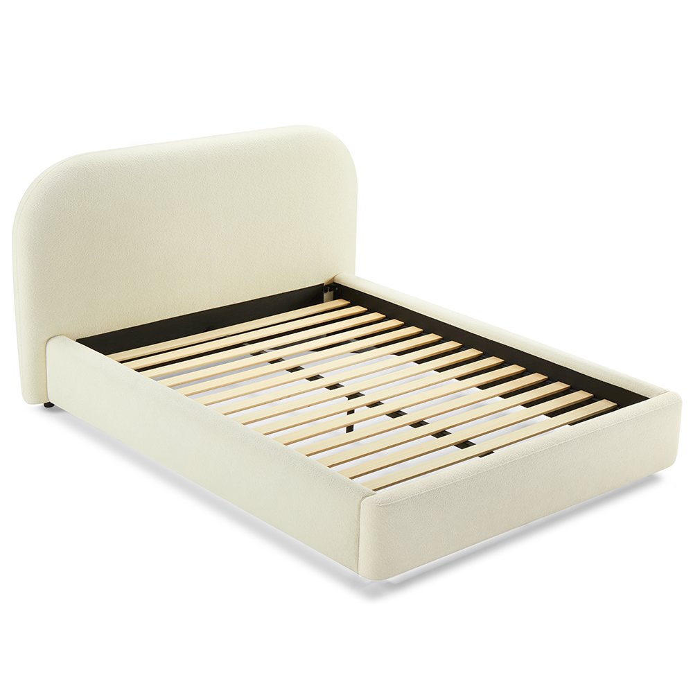 Arden Queen Bed Beige Chenille. Picture 2
