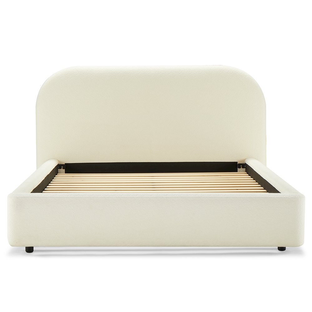 Arden Queen Bed Beige Chenille. Picture 3