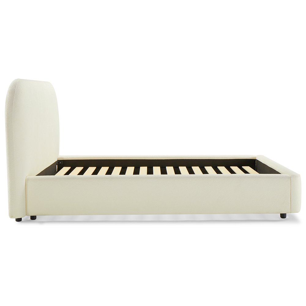 Arden Queen Bed Beige Chenille. Picture 4