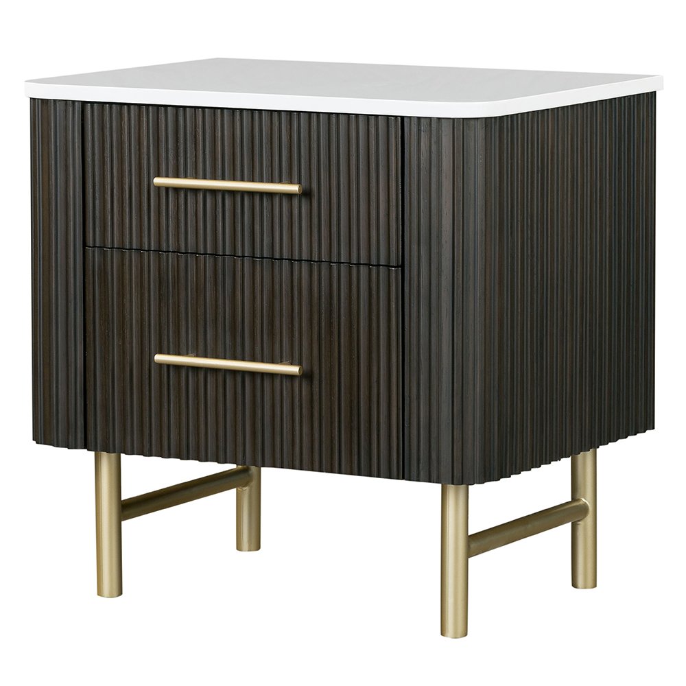 Clayten Nightstand w/Marble Top Engineering Marble Top & Espresso. Picture 2